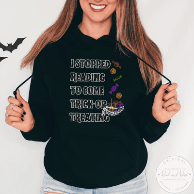 I Stopped Reading to Come Trick or Treating Book Lover Halloween Hoodie