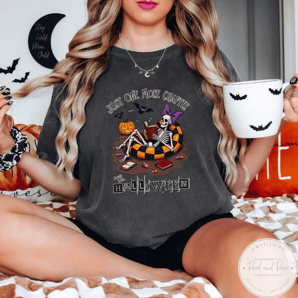 Just One More Chapter Summerween Shirt | Spooky Summer Shirt Hot Ghoul Summer Horror Summer Shirt Whimsigoth SpookySeason Halloween 2025 Shirt