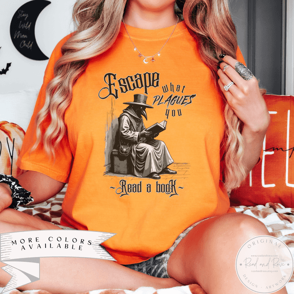 Escape What Plagues You Shirt | Plague Doctor Renaissance Faire Horror Summer Shirt Pastel Goth Shirt Medieval Whimsigoth Clothing SpookySeason Halloween Book Shirt