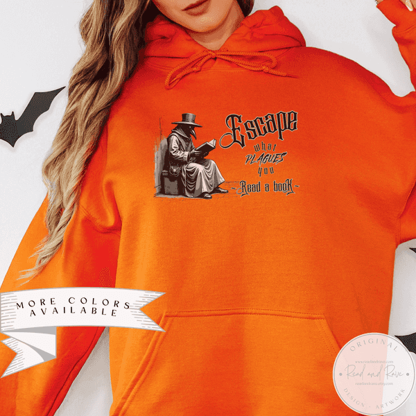 Escape What Plagues You Hoodie | Plague Doctor Renaissance Fair Halloween Sweatshirt Horror Summer Shirt Pastel Goth Shirt Medieval Whimsigoth Clothing SpookySeason