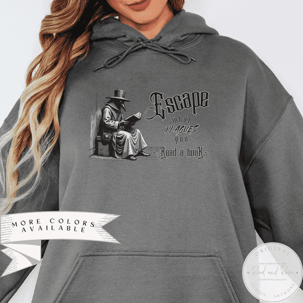 Escape What Plagues You Hoodie | Plague Doctor Renaissance Fair Halloween Sweatshirt Horror Summer Shirt Pastel Goth Shirt Medieval Whimsigoth Clothing SpookySeason