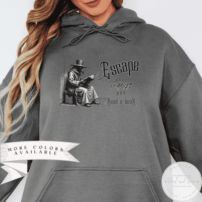 Escape What Plagues You Hoodie | Plague Doctor Renaissance Fair Halloween Sweatshirt Horror Summer Shirt Pastel Goth Shirt Medieval Whimsigoth Clothing SpookySeason