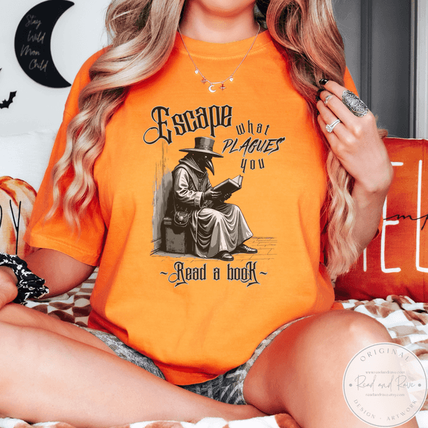 Escape What Plagues You Shirt | Plague Doctor Renaissance Faire Horror Summer Shirt Pastel Goth Shirt Medieval Whimsigoth Clothing SpookySeason Halloween Book Shirt