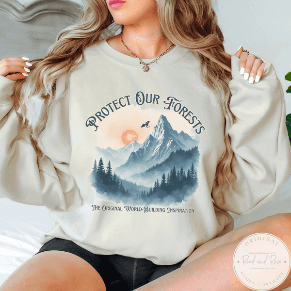 Forbidden Forests Protect Our National Parks Sweatshirt | Book Lover Crewneck Dragon Book Nook Librariancore Resist Tshirt Smoky Mountains Romantasy Book Related Gift