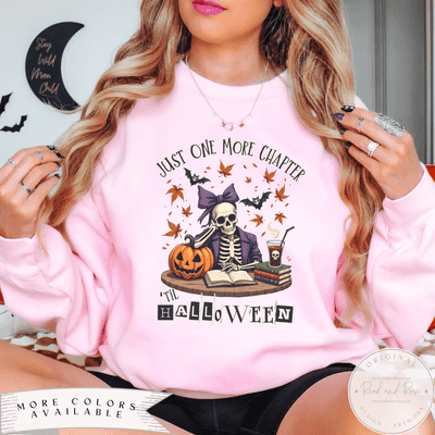 Just One More Chapter Edgy Halloween Sweatshirt | Messy Coquette Summerween Shirt Halloween Crewneck Spooky Summer Shirt Hot Ghoul Summer Horror Summer Shirt SpookySeason Halloween 2025 Shirt