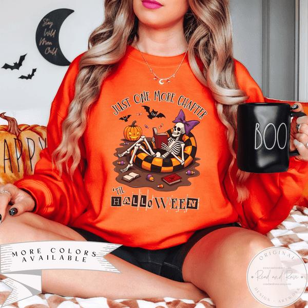 Just One More Chapter Summerween Sweatshirt | Halloween Crewneck Spooky Summer Shirt Hot Ghoul Summer Horror Summer Shirt SpookySeason Halloween 2025 Shirt