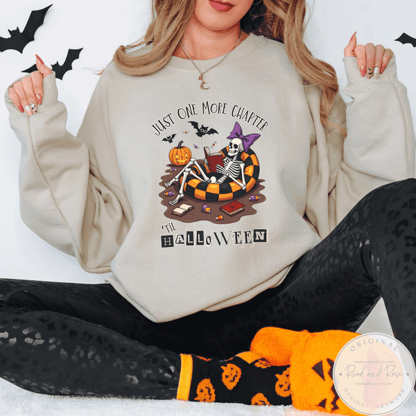 Just One More Chapter Summerween Sweatshirt | Halloween Crewneck Spooky Summer Shirt Hot Ghoul Summer Horror Summer Shirt SpookySeason Halloween 2025 Shirt