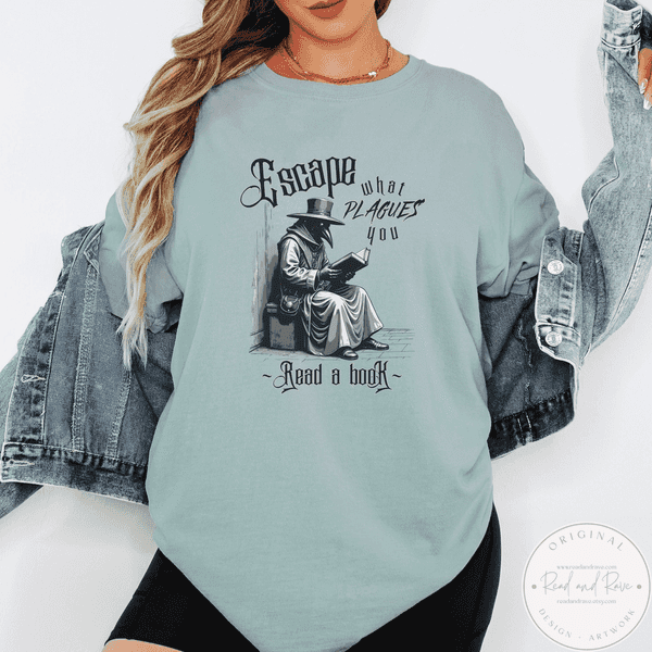 Escape What Plagues You Shirt | Plague Doctor Renaissance Faire Horror Summer Shirt Pastel Goth Shirt Medieval Whimsigoth Clothing SpookySeason Halloween Book Shirt