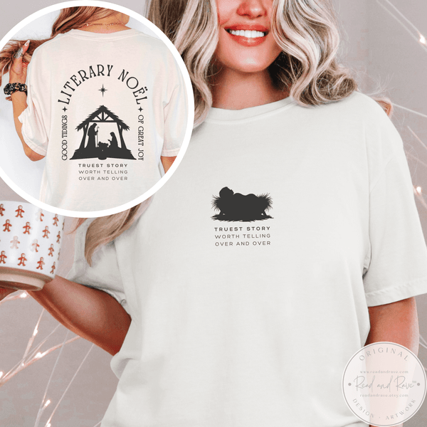 Literary Noël Manger Scene Nativity Shirt