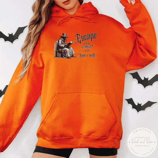 Escape What Plagues You Hoodie | Plague Doctor Renaissance Fair Halloween Sweatshirt Horror Summer Shirt Pastel Goth Shirt Medieval Whimsigoth Clothing SpookySeason