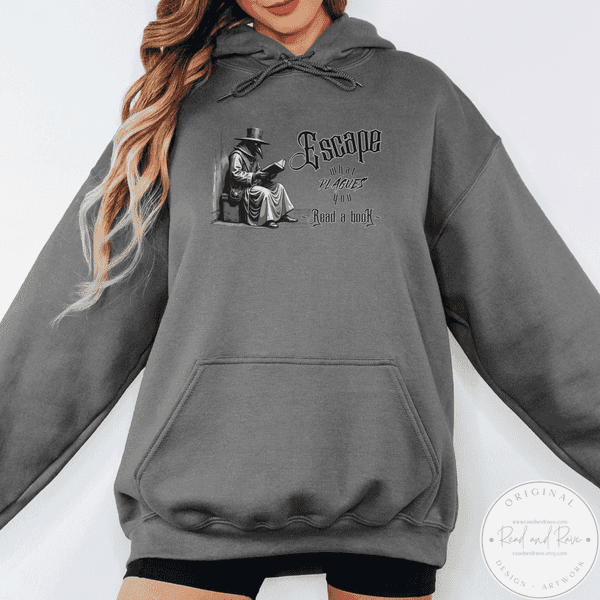 Escape What Plagues You Hoodie | Plague Doctor Renaissance Fair Halloween Sweatshirt Horror Summer Shirt Pastel Goth Shirt Medieval Whimsigoth Clothing SpookySeason