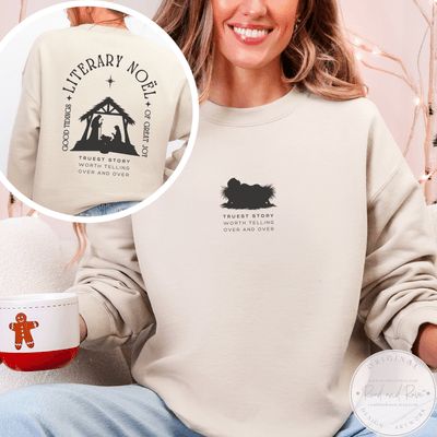 Literary Noël Manger Scene Nativity Sweatshirt