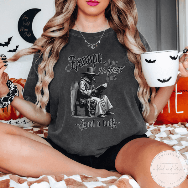 Escape What Plagues You Shirt | Plague Doctor Renaissance Faire Horror Summer Shirt Pastel Goth Shirt Medieval Whimsigoth Clothing SpookySeason Halloween Book Shirt