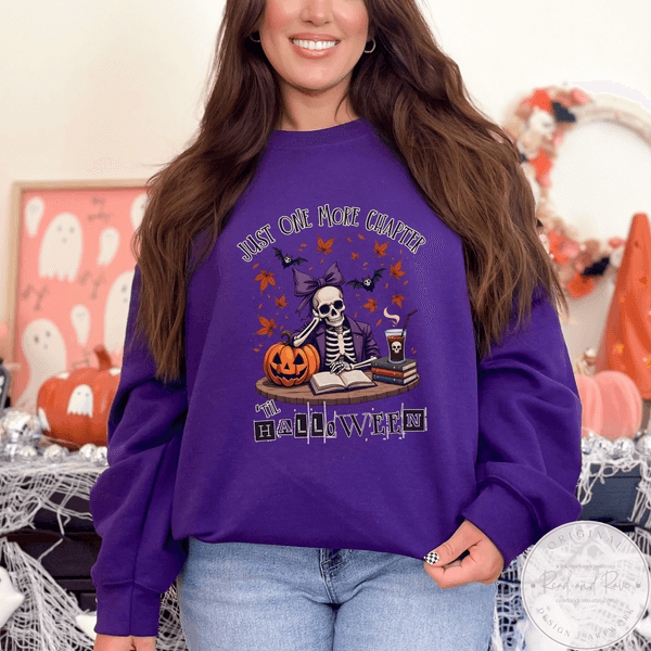 Just One More Chapter Edgy Halloween Sweatshirt | Messy Coquette Summerween Shirt Halloween Crewneck Spooky Summer Shirt Hot Ghoul Summer Horror Summer Shirt SpookySeason Halloween 2025 Shirt