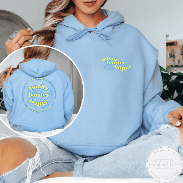 Books Banter Butter Gildan Hoodie Sweatshirt | Book Nerd Sweatshirt Butter Sweatshirt Butter Shirt Librocubicularist Salted Butter Tee Well Read Funny Book Lover Designs Book Related Gift