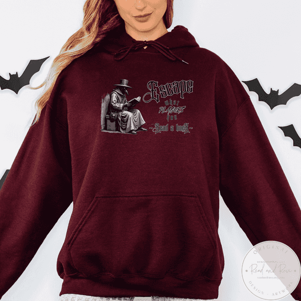 Escape What Plagues You Hoodie | Plague Doctor Renaissance Fair Halloween Sweatshirt Horror Summer Shirt Pastel Goth Shirt Medieval Whimsigoth Clothing SpookySeason